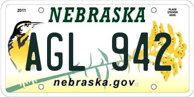 NE license plate AGL942
