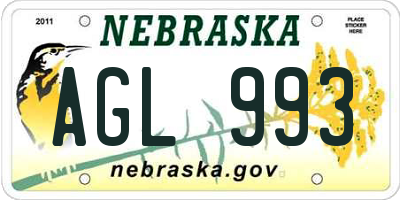 NE license plate AGL993