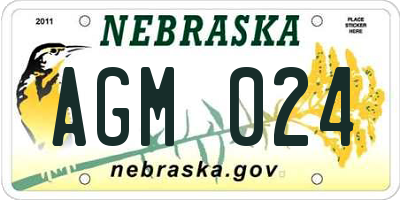 NE license plate AGM024