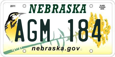NE license plate AGM184