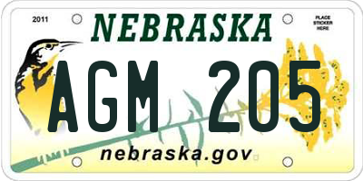 NE license plate AGM205