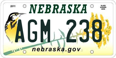 NE license plate AGM238