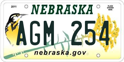 NE license plate AGM254