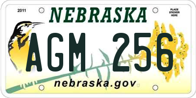 NE license plate AGM256