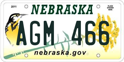 NE license plate AGM466