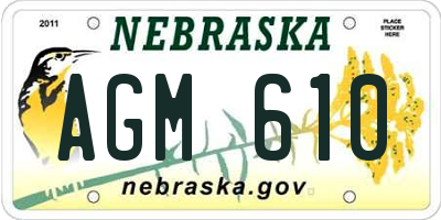 NE license plate AGM610