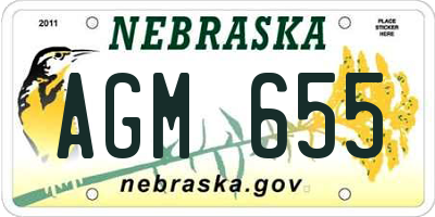NE license plate AGM655