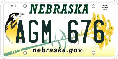 NE license plate AGM676