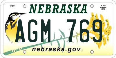 NE license plate AGM769