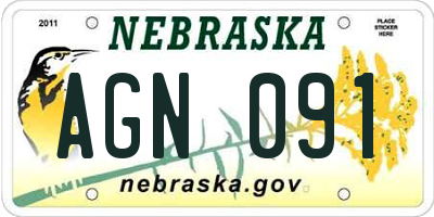 NE license plate AGN091
