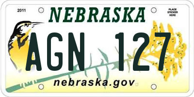 NE license plate AGN127