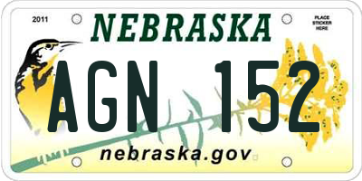 NE license plate AGN152