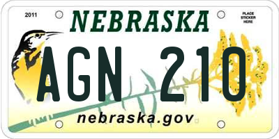 NE license plate AGN210