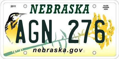 NE license plate AGN276