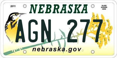 NE license plate AGN277