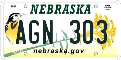 NE license plate AGN303