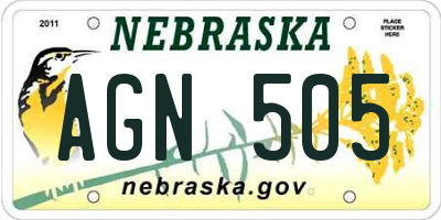 NE license plate AGN505