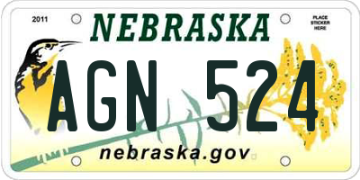 NE license plate AGN524