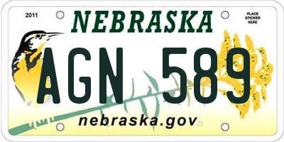 NE license plate AGN589