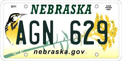NE license plate AGN629
