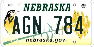 NE license plate AGN784