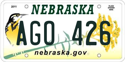 NE license plate AGO426