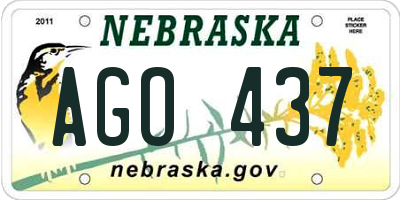 NE license plate AGO437