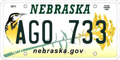 NE license plate AGO733