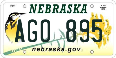 NE license plate AGO895