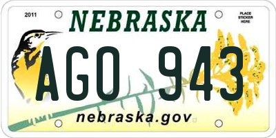 NE license plate AGO943