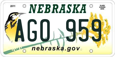 NE license plate AGO959