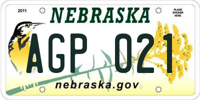 NE license plate AGP021