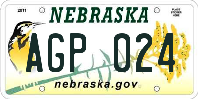 NE license plate AGP024
