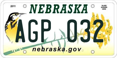 NE license plate AGP032