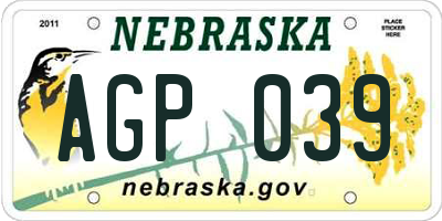 NE license plate AGP039