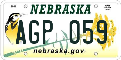 NE license plate AGP059