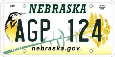 NE license plate AGP124