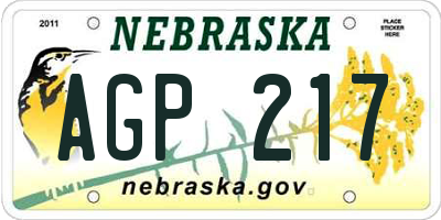NE license plate AGP217