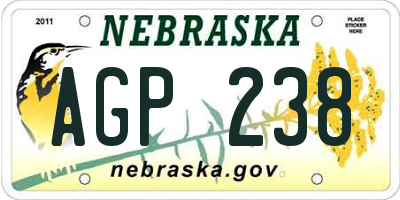 NE license plate AGP238
