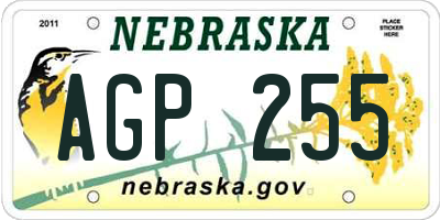 NE license plate AGP255