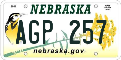 NE license plate AGP257