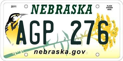 NE license plate AGP276