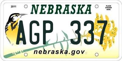 NE license plate AGP337