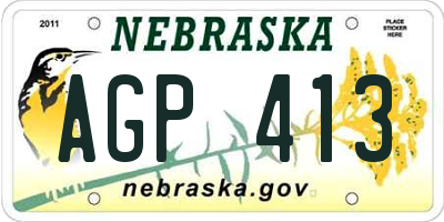 NE license plate AGP413
