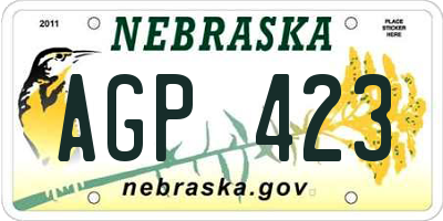 NE license plate AGP423