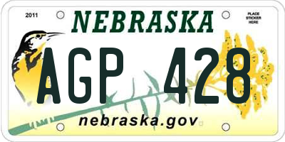 NE license plate AGP428