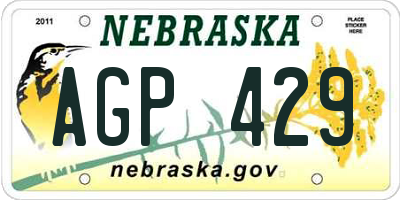 NE license plate AGP429