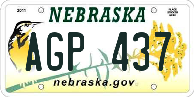NE license plate AGP437