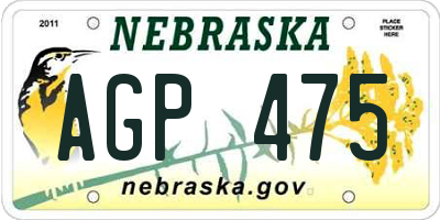 NE license plate AGP475