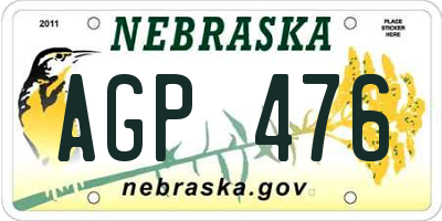 NE license plate AGP476